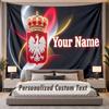 Custom Name Text Tapestry Poland Football Personalized Polyester Wall Tapestry For Bedroom And Room