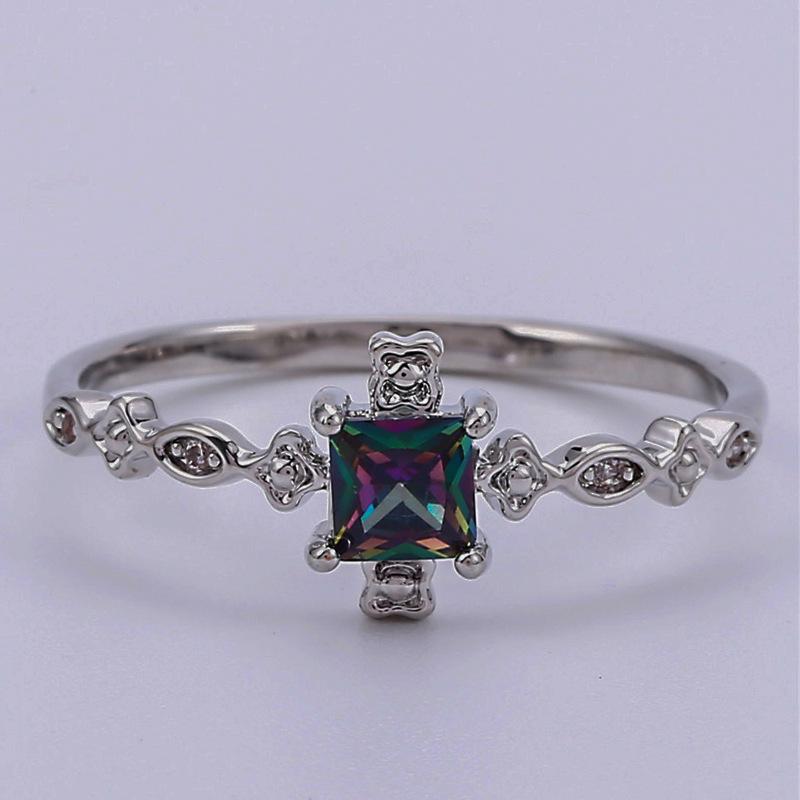 Chic Blue Topaz & Diamond Ring - European & American Style