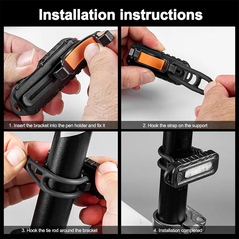 Mini Led Flashlight Multifunctional Portable Pocket Keychain Light Warning Safety Torch Bike Tail Lamp Outdoor Camping Lantern