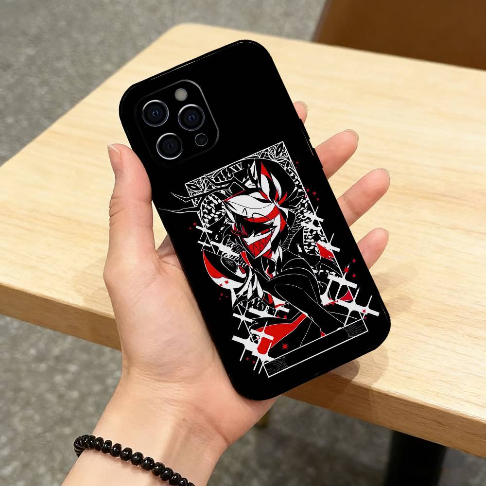 h-Helluva Boss Блитцо Чехол для телефона для iPhone 17,16,15,14,13,12,11 Plus,Pro Max,XS,Мягкий силиконовый черный чехол iPhone14Plus
