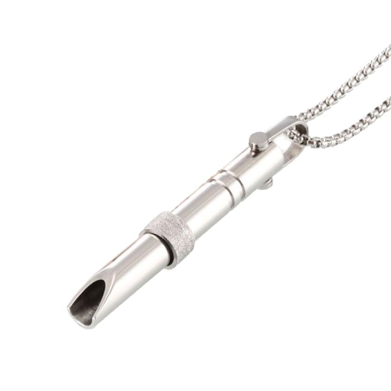 Stress Relief Mindful Breathing Necklace Stainless Steel Mindfulness Necklace for Relaxation Anxiety Relief Necklace