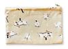 Shikisaido Flat Pouch, ShimaenagaMulti-Pouch, Travel Pouch, Cosmetic Pouch, Small Item Case, Japanese Goods (Beige)