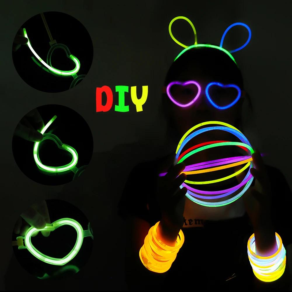 Multicolor Fluorescence Sticks Party Glowing Stick Bright Colorful Light Bright Bendable Glow Bracelet Party Supplies Wholesale