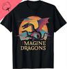 I Dragons Graphic Tee Retro Sunset Flight Dragon Vintage Style Short Sleeve TShirt for Unisex
