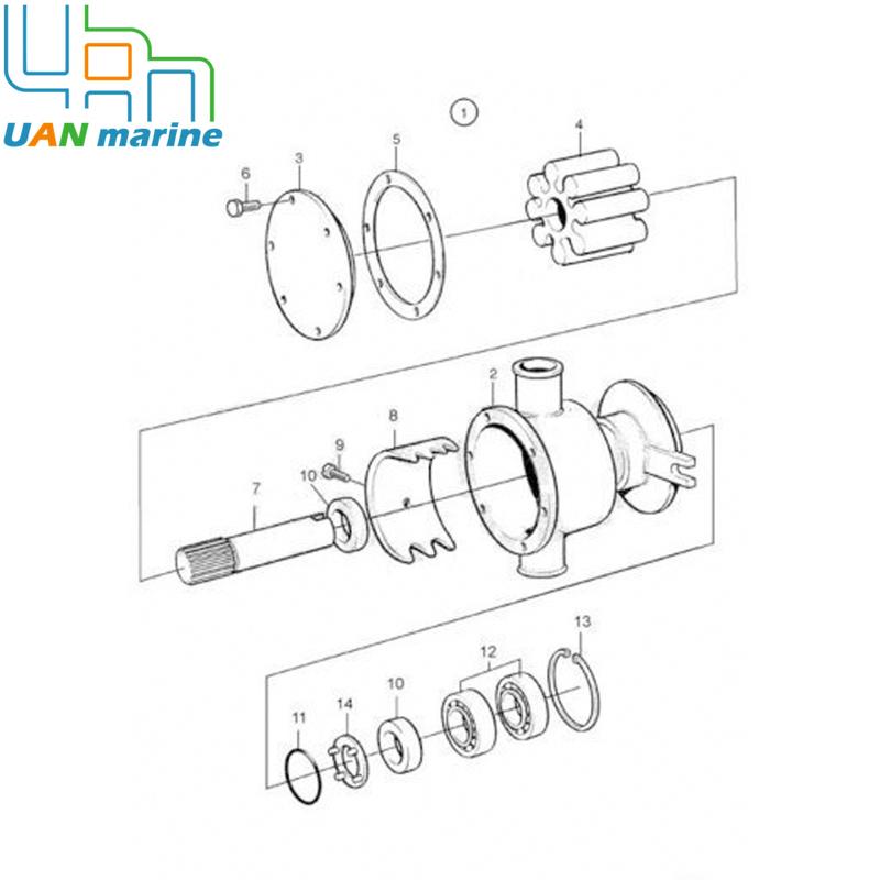 Raw Sea Water Pump Repair Kit For Volvo Penta D30 D31 D32 D40 D41 Diesel Impeller 21951356 858469 858470 858701 AD31 TAMD31