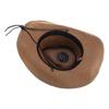 Vintage Faux Leather Hat Women Men Cowboy Hat Ethnic Style Western Style Hat