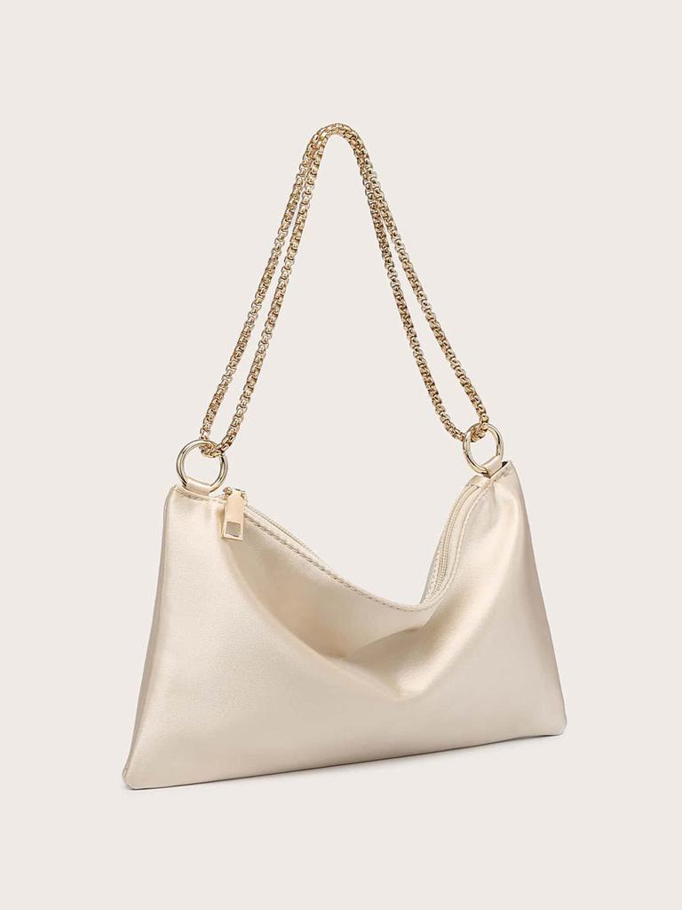 elegant solid metal chain underarm woman evening bags for wedding and night