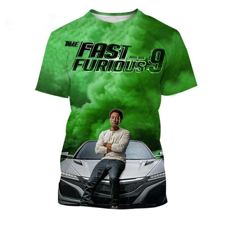 Summer Latest Fashion Cool Casual  Printed T-shirt Personalized Racing Hip Hop Round Neck Comfortable Short Sleeve