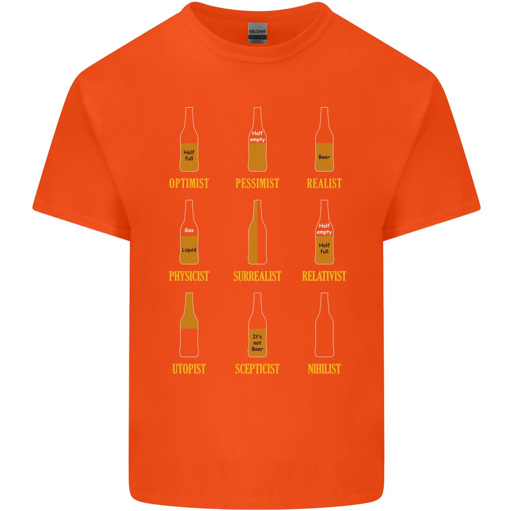 Optimism Pessimism Beer Alcohol Funny Unisexs Light Cotton TShirt