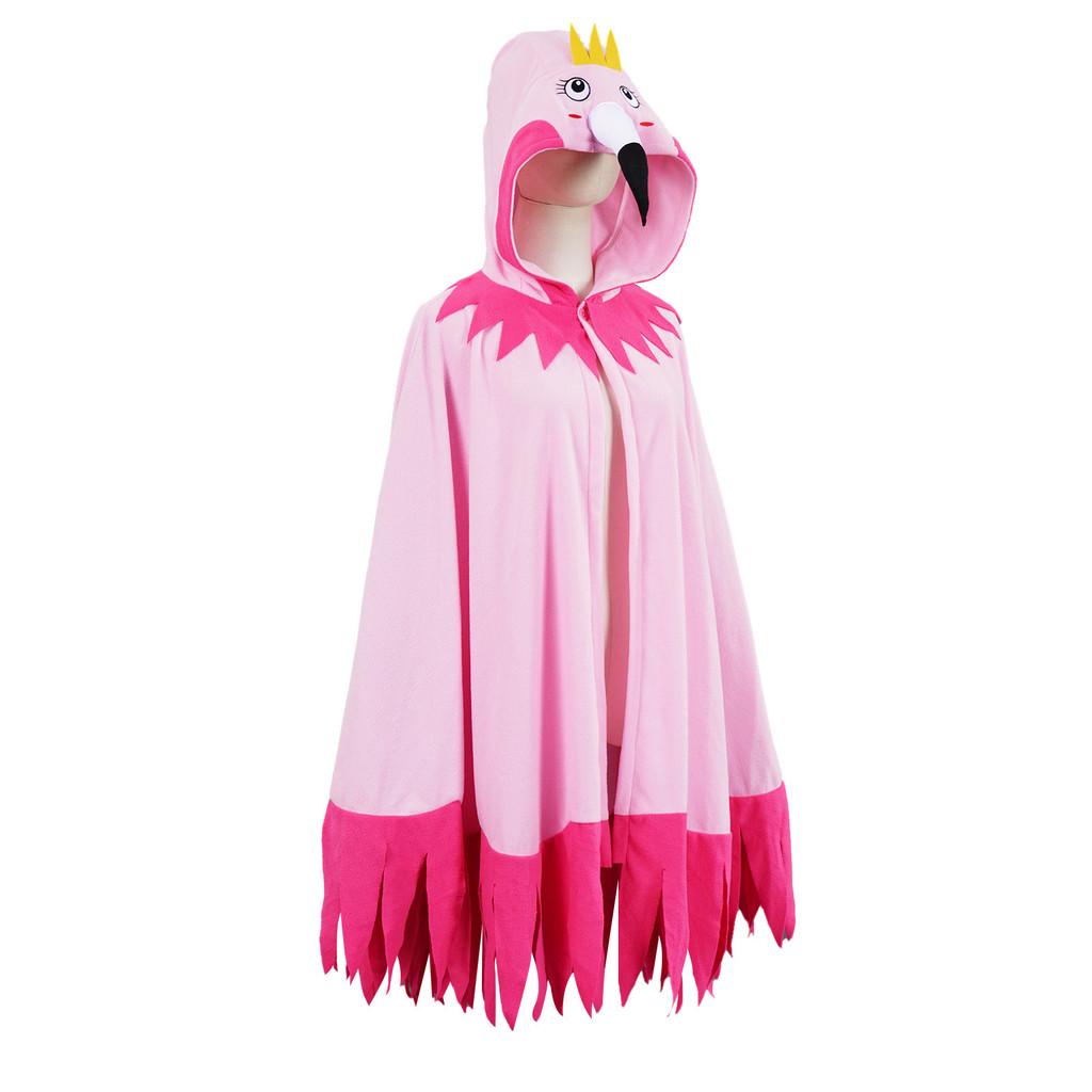 Vintage Stage Costume For Women Polyester Fluffy Flamingo Cape For Halloween Performances
