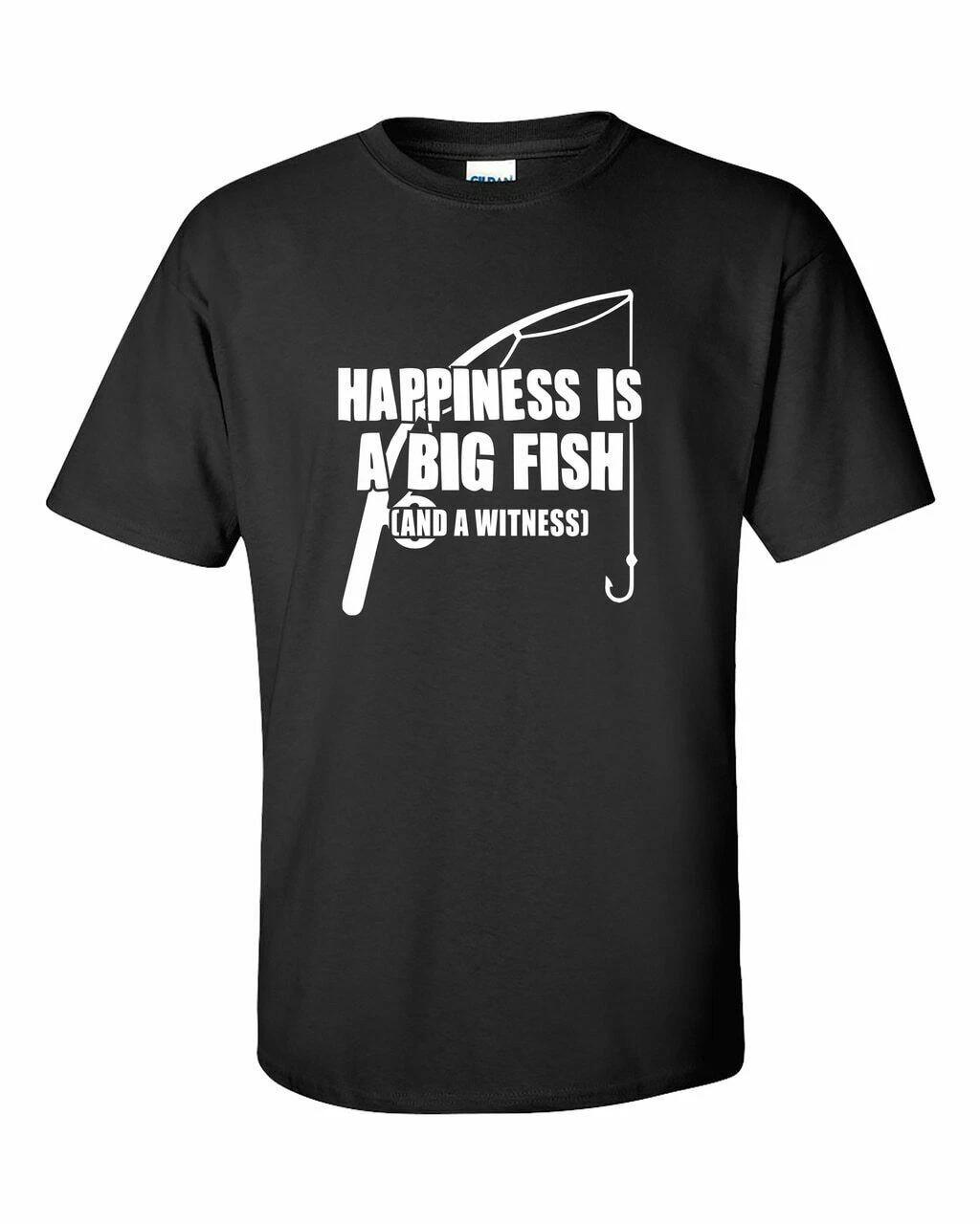 Funny Happiness Is a Big Fish Adult Mens Short Sleeve T-Shirt 4XL
