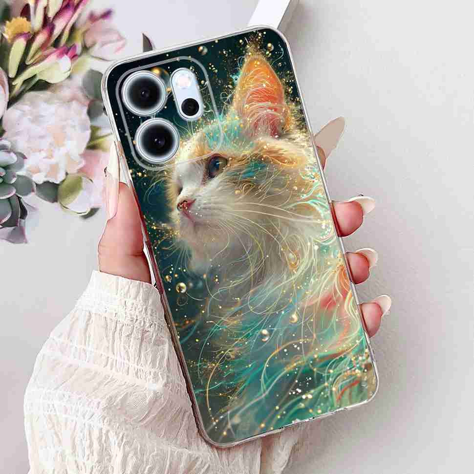 Für Oppo Reno14 F 5G CPH27436.57" Hülle Bunte Schmetterlingsblumen TPU Weiche Silikonhülle Für Oppo Reno 14 F RENO14F Handyhüllen