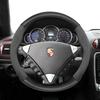 Suitable for Porsche Suede Matte Carbon Fiber Texture Steering Wheel Cover Suitable for Casenne 996 Macan 957 Volante Boxster 986 718 Turbo Panamera 