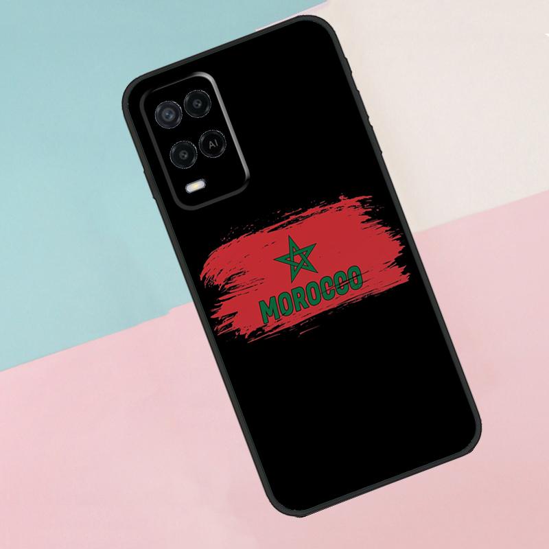 Marokko Karte Flagge Für Oppo A17 A77 A60 A74 A94 A54 A18 A38 A58 A78 A98 A40 A80 A16 A76 A96 A15 A57S Handyhülle