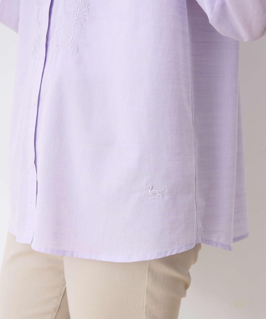 DECOY Cooling Front Embroidered Purple Women's Blouse, 493048,