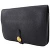HERMES Dogon GM Purse Black / Gold Hardware Taurillon Clemence unisex Used