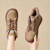 Lamb wool snow boots women's 2 autumn and winter non-slip warm Martin boots fleece thickened retro thick-soled large-size cotton boots