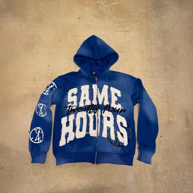 2025 European & American Trendy Letter Embroidery Hooded Sweatshirt for Autumn/Winter