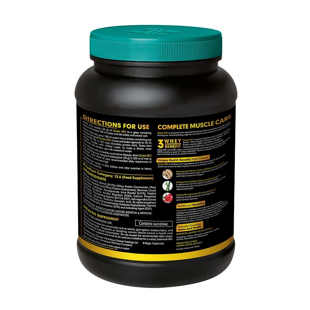 Himalaya Quista Pro Whey Protein Chocolate 1kg Pack for Muscle Gain Recovery