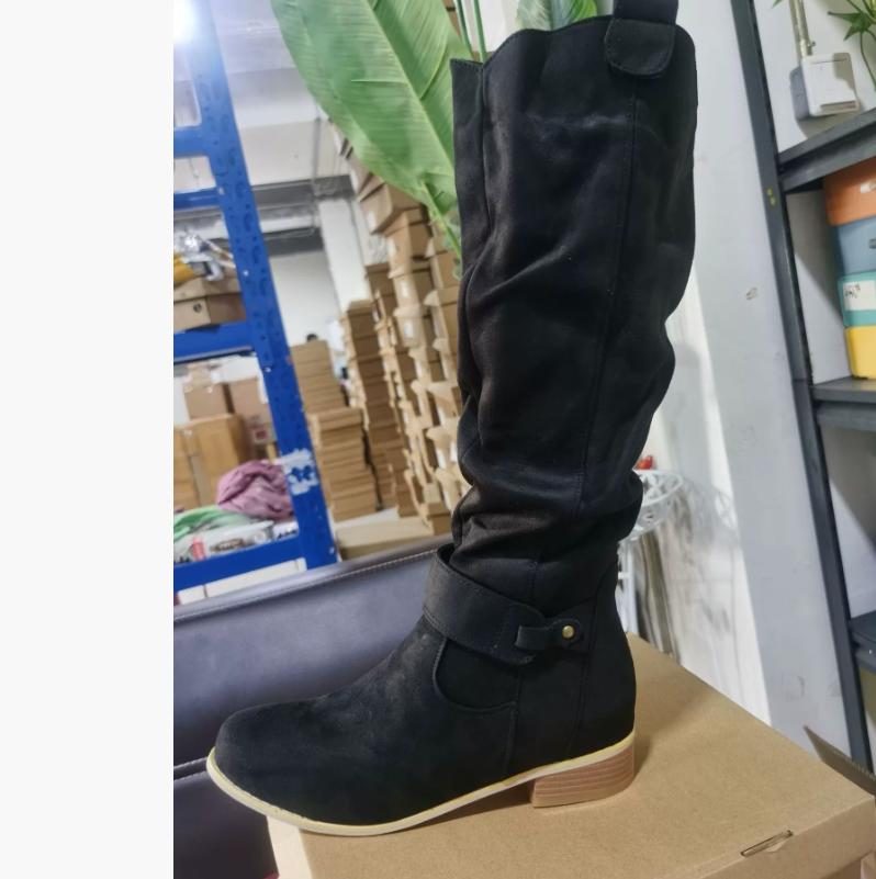 Mode Neue Damen Neue Seitlicher Reißverschluss Niedriger Absatz Stiefel Mode Wildleder Bequemer Schuh Lässig High Top Trendiger Stiefel Leichte Vielseitige Damenschuhe