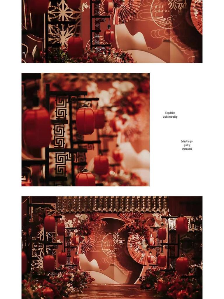 2024 Chinese Palace Lantern Aisle Markers - Han Tang Wedding Antique Iron Art