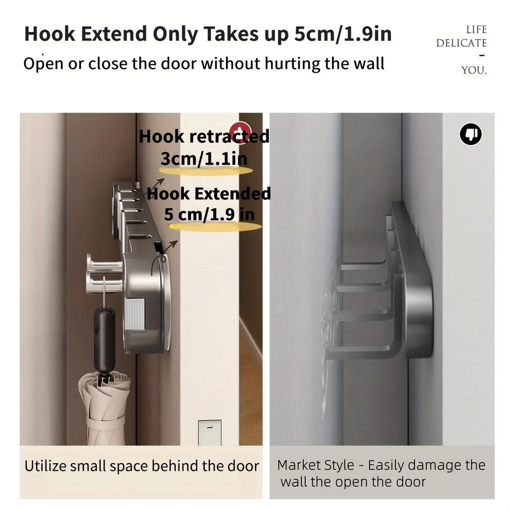 Strong Vacuum Suction Cup Hook, No Punching Hole, Movable Folding Hook Behind The Door, Entrance Coat, Hat, Key, Umbrella Hook