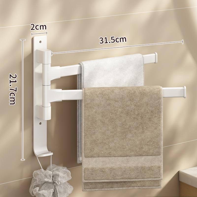180° Rotatable Towel Holder Space Aluminum Shower Room Towel Hanger Multifunctional Storage Organizer For Bathroom Accessories