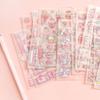 4 Sheets Anime Stickers Self-adhesive Waterproof PET Scrapbooking Stationery Cartoon Decals for Home