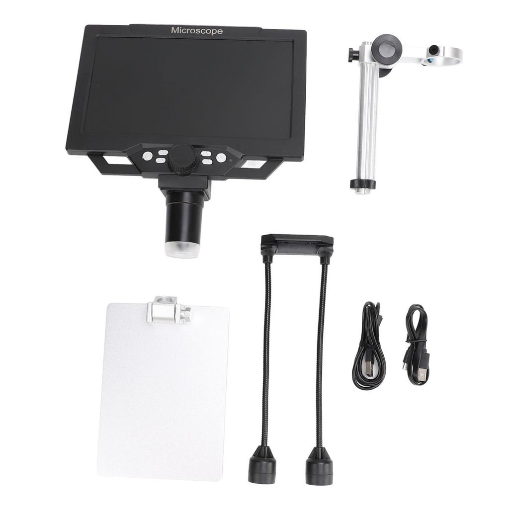 9 Inch LCD Digital Microscope 12MP 1600X Magnification 1080P Coin Microscope Magnifier for Plants Rocks Circuit Boards