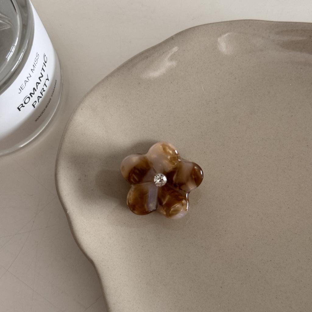 2Pcs Floral Acetic Acid Small Grab Clip Fashion Hairpin Fresh Mini Floral High-end Princess Head Cute Hair Accessory