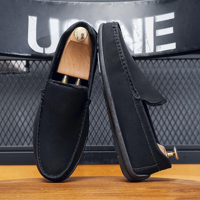 Winter Men Casual Shoes Plush Warm Loafers Suede Luxury Brand Male Driving Shoes Light Comfort Slip-on Mens Lazy Shoes Moccasins