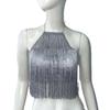 Sexy Womens Mesh Tank Top With Tassels And Glitter For Summer 2025 Beauty Enthusiasts