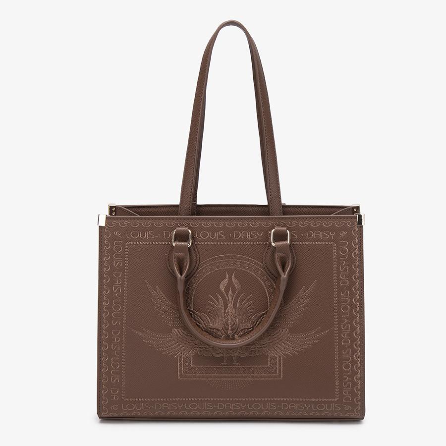 

Женская сумка Весна и лето Большая сумка Rong Премиальное чувство Повседневная На одно плечо Кроссбоди Национальный стиль Вышитая сумка-тоут темно-коричневого