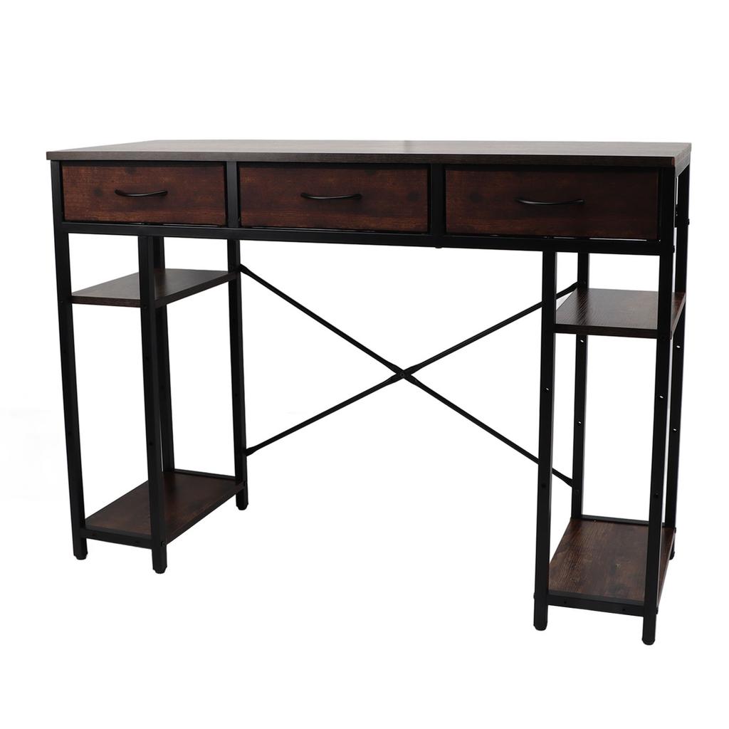 Computer Desk Retro Style Convenient Drawer Versatile Sturdy Structure Office Computer Desk Gaming Study Writing Table