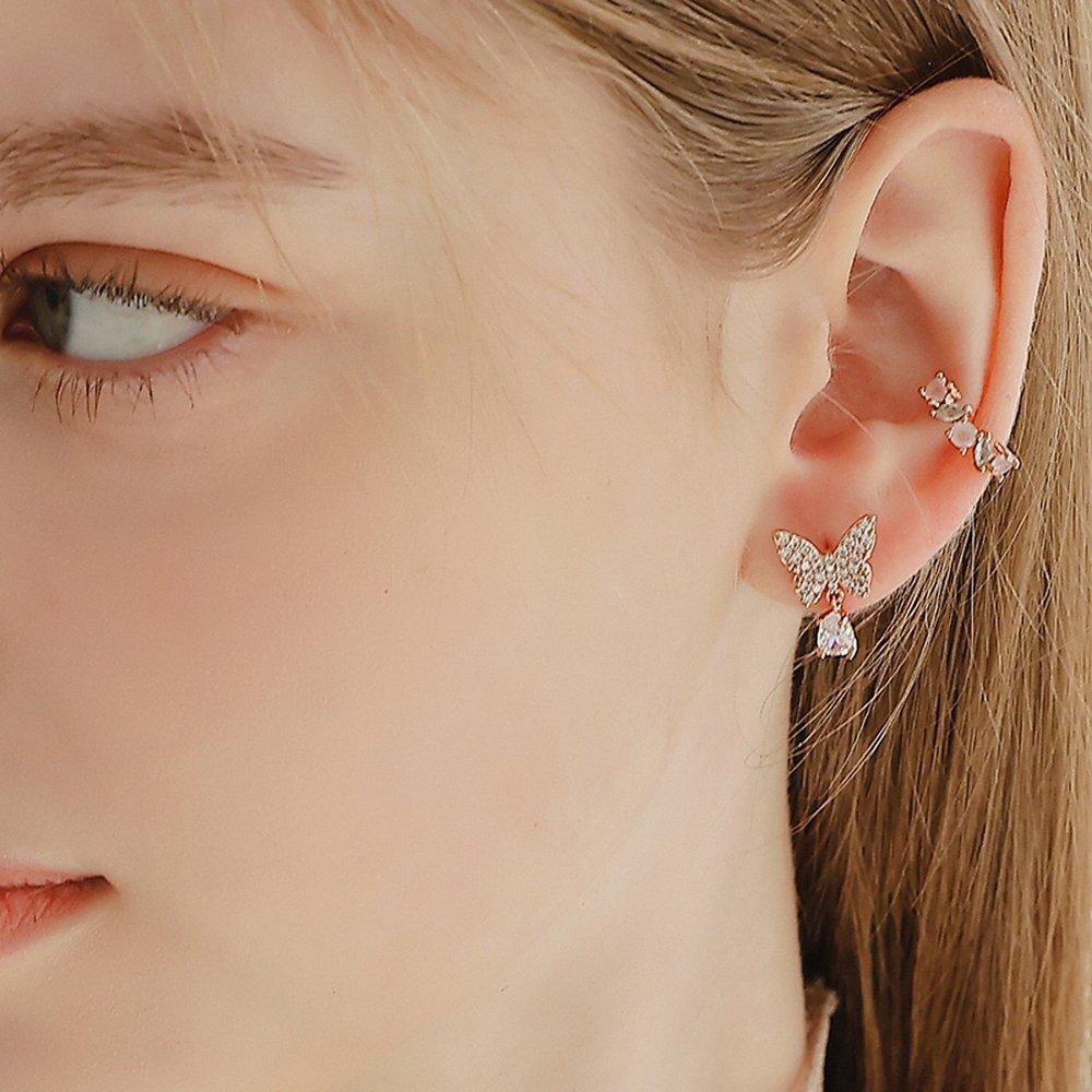 J.Lauren Pink Mint Cubic Rose Gold Ear Cuff M03778