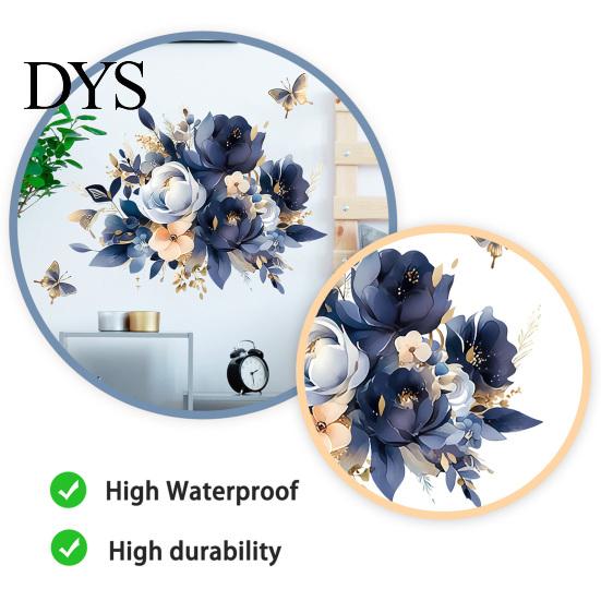Waterproof PVC Window Film Watercolor Flower Wall Stickers, Removable Rose And Peony Decals, Mural, Floral Decals Peel Stick Art Decors for