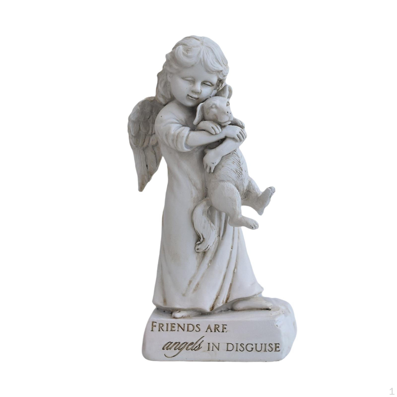 

Angel Figurine Statue Ornament Sculpture for Bookshelf Fireplace Table Centerpiece Indoor Home Style C