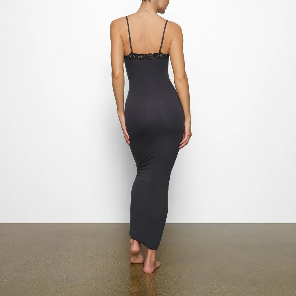 Skims Fits Everybody Lace Long Slip Dress Soft Lace Adjustable Strap Dress Women dresses Onyx Agate DR-MAX-3462-ONX