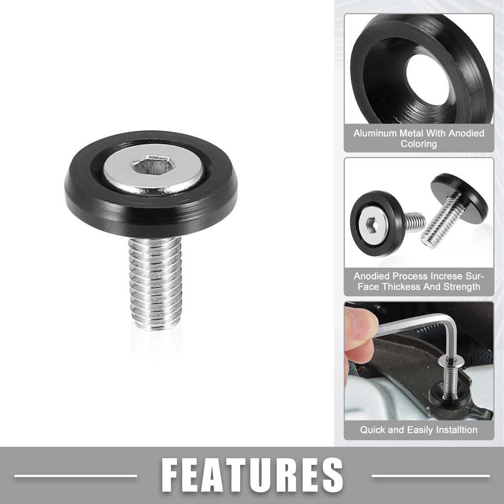 ACROPIX Car Bumper Fender Washer Bolts Engine Bay Dress-Up Kit Stainless Steel M6x20mm Black 25 Sets