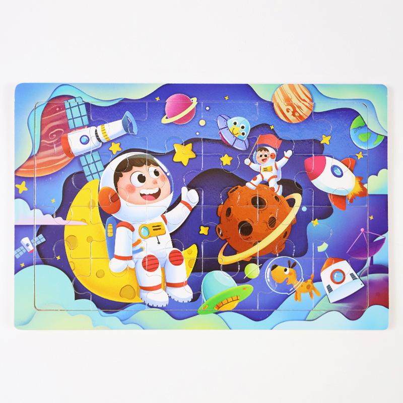 Wooden Children's Puzzles 24 Pieces Early Childhood Education Educational Toys Cartoon Animal Cognitive Puzzles