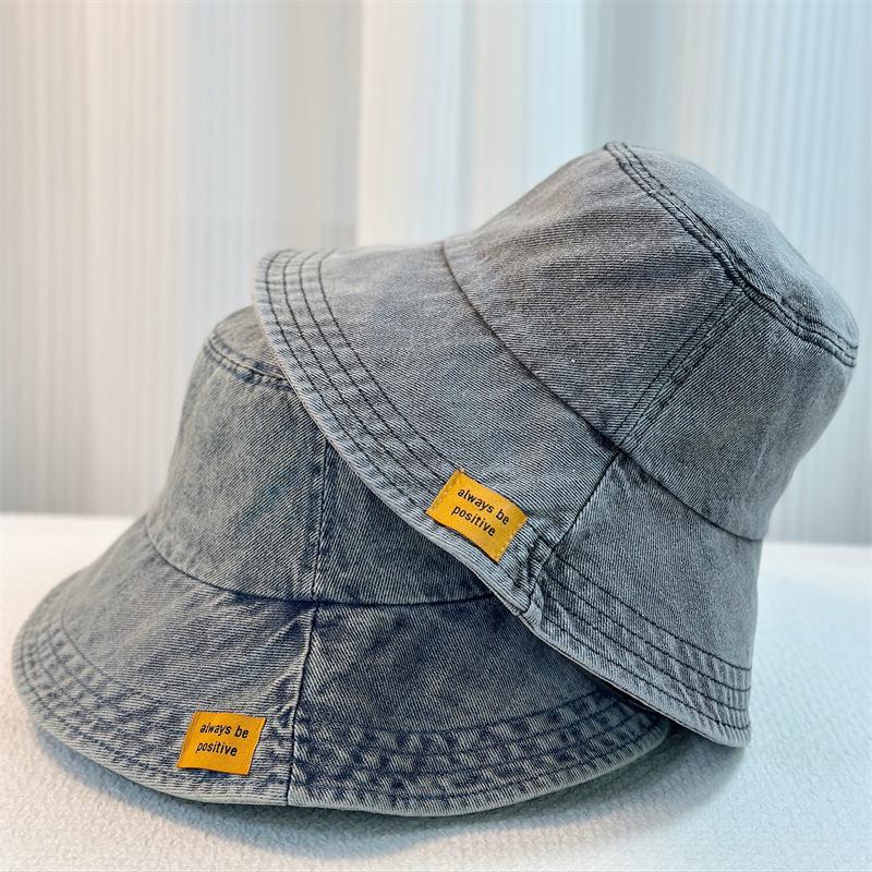 Trendy dámský kovbojský klobouk s praným povrchem | Sluneční clona a opalovací krém, korejská edice | Všestranný sluneční klobouk zakrývající obličej, malý rybářský klobouk