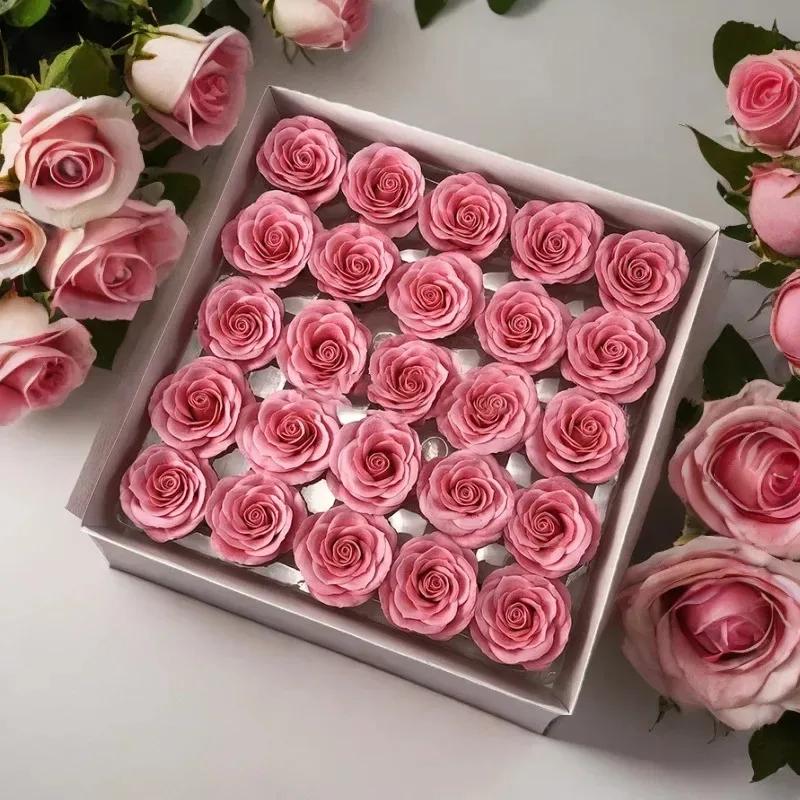 25PCS/Box Soap Rose Flowers New Style DIY Handmade Gift for Mother's Day Valentine Wedding Shower Favor Home Party Decor