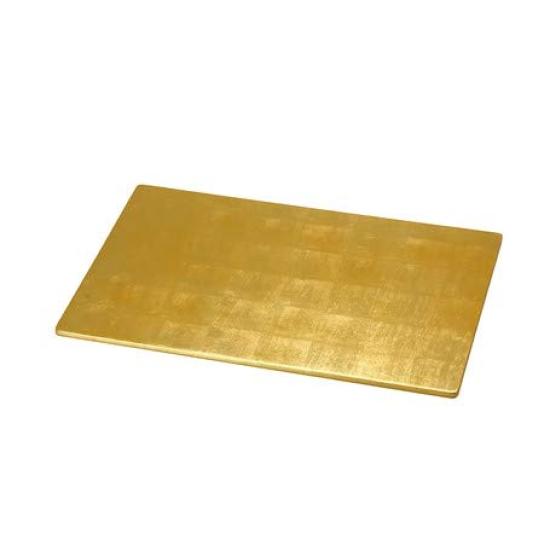 

Gold rectangular serving small size tray, [Kitchen] [Store equipment]