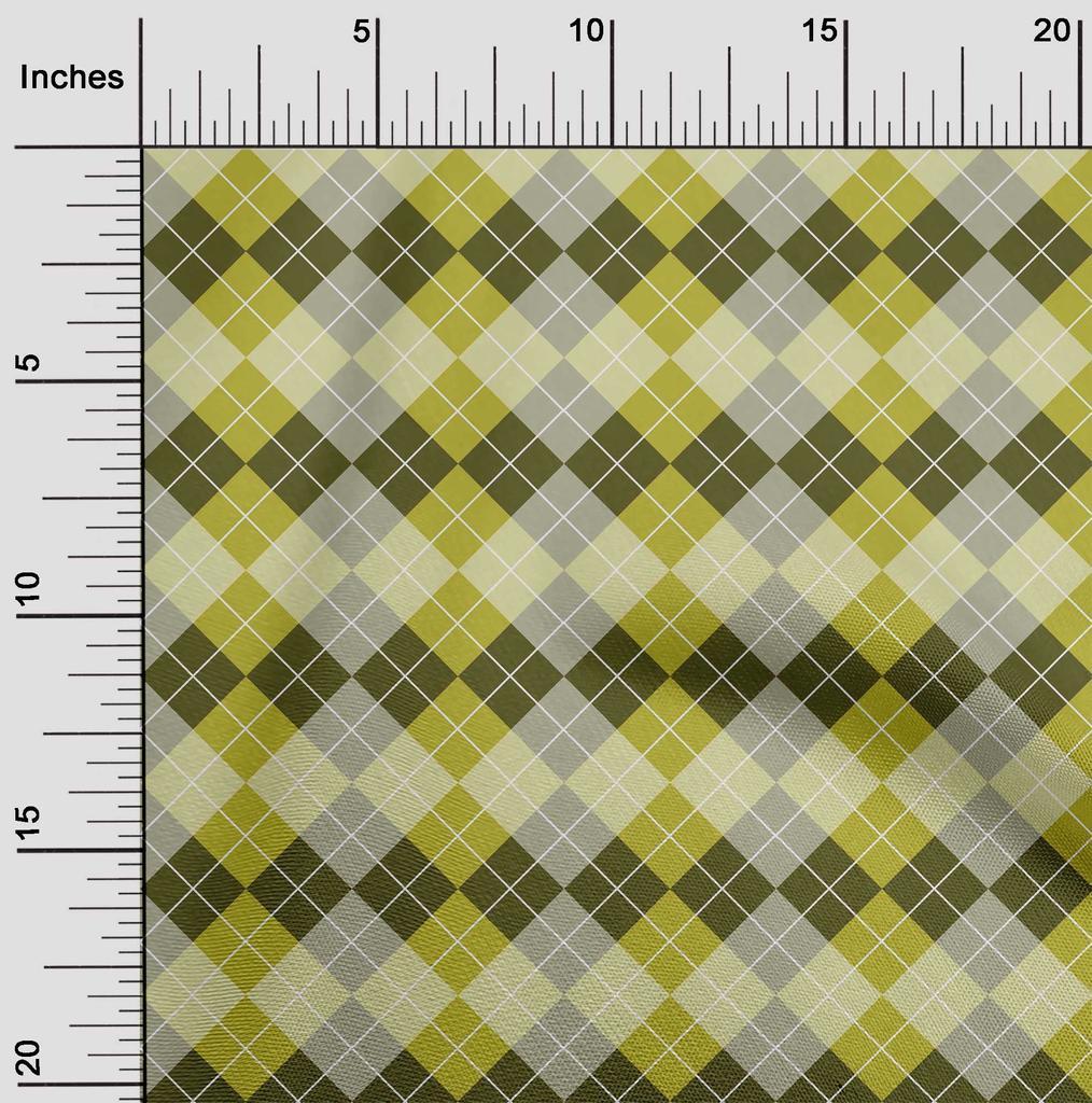 oneOone Cotton Flex Bright Red Fabric Argyle Check Dress Material Fabric Print Fabric By The Yard 40 Inches