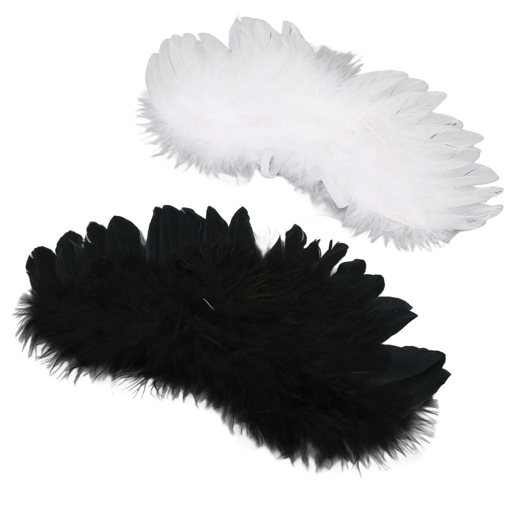 2Pcs Ball Joint Doll Feather Wings Black and White Soft Comfortable for 1 3 1 4 1 6 Dolls