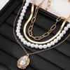 Elegant Baroque Pearl Multi-layer Clavicle Necklace – Women's Fashionable Snake Bone Chain