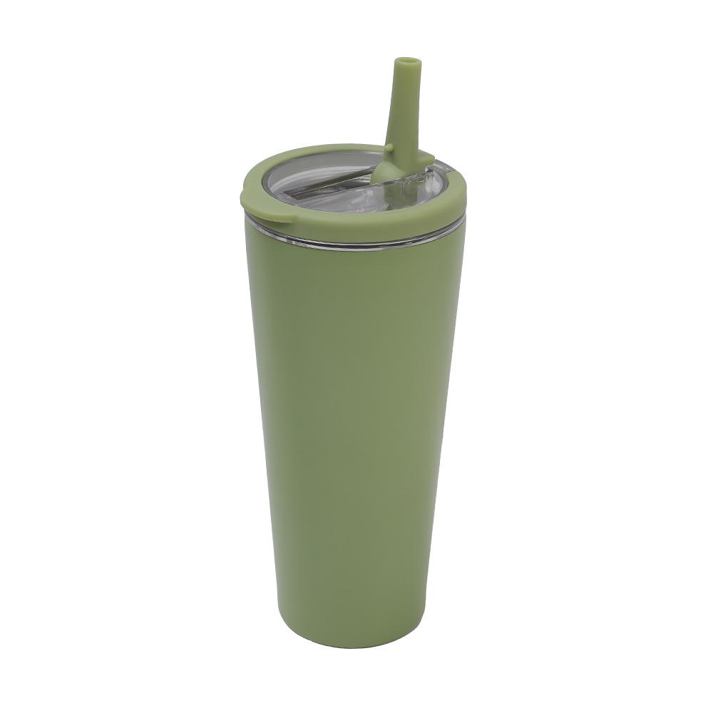 Ring Handle 304 Stainless Steel Thermos Cup Office Folding Straw Cup High Value Random Cup