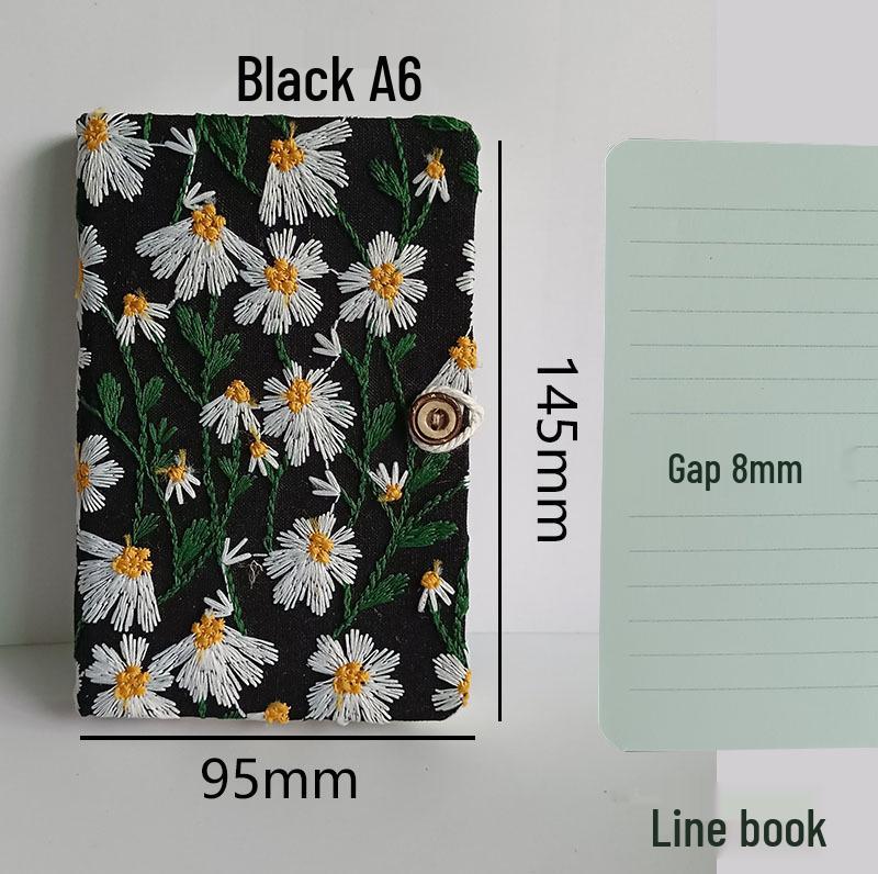 A6 Embroidery Cloth Notebook: Student Planner & Diary