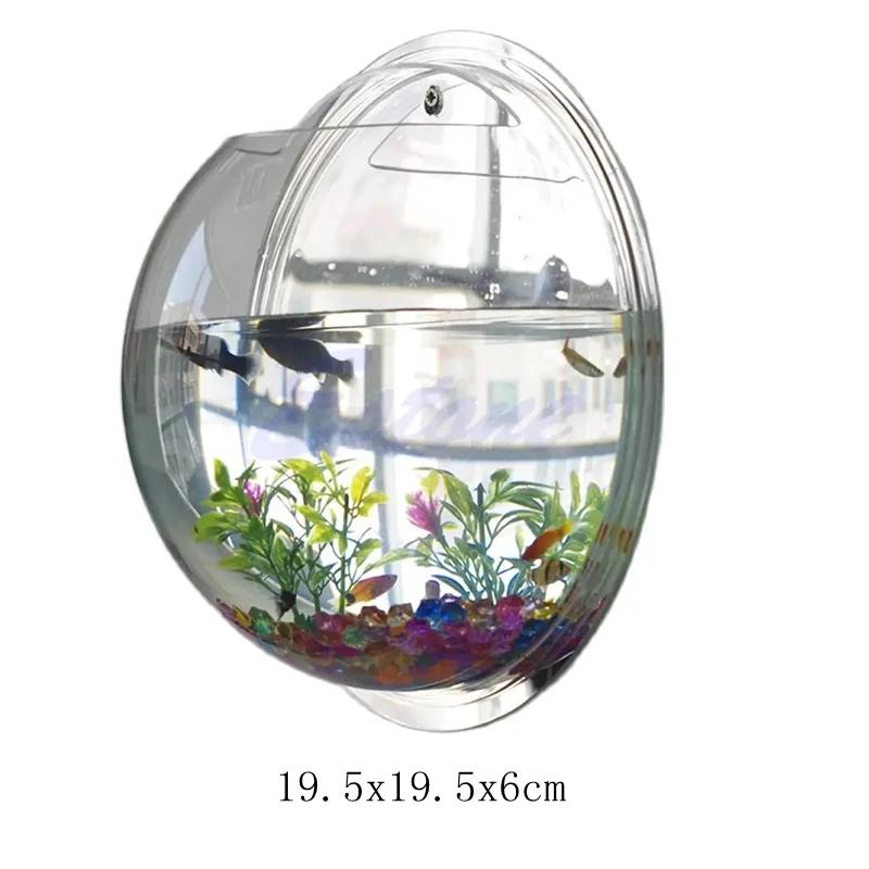 Wall Mounted Acrylic Fish Bowl Transparent  Hanging Fish Tank  Wall Mounted Aquarium Plant Pot Planter