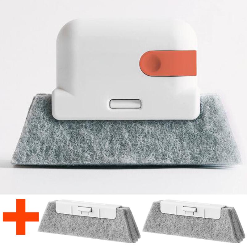 Window Cleaning Brush Windowsill Groove Deadend Cabinet Crevice Brush with Replace Head Household Multifunctional Cleaning Tools